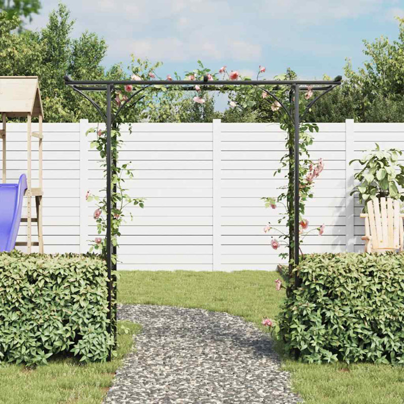 Garden Arch, Arch Trellis, Metal Arch, Weather-Resistant, 80.3"H x  78.7"W Black Iron