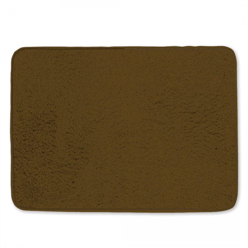 Tapis de bain brun uni, L 34 po x L 21 po
