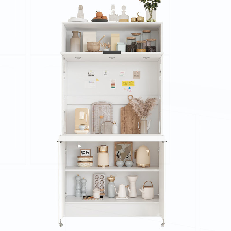 Armoire de rangement avec tablette réglable, Blanc