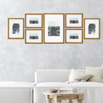 Letona Wood Beaded Picture Frame - Set of 7 with Mat