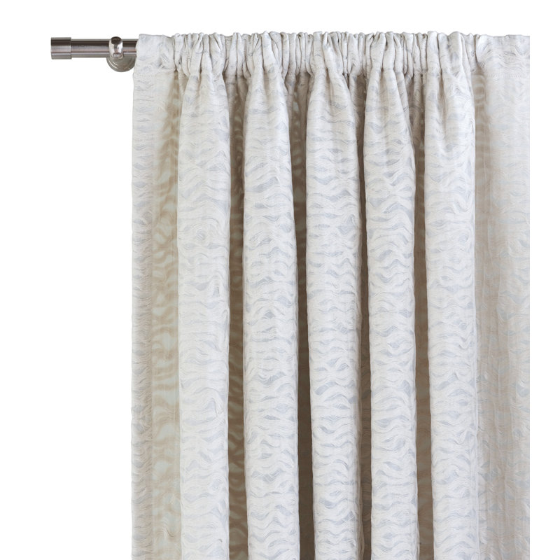 Naomi Polyester Semi Sheer Curtain Single Panel, 96" W x 120" L