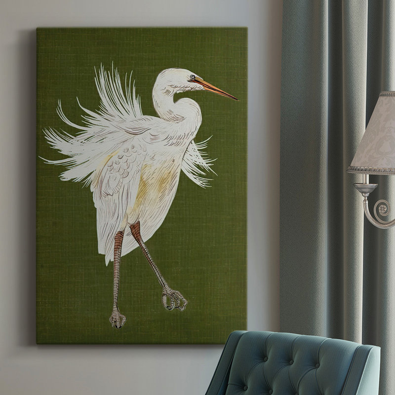 Heron Plumage I, toile tendue avec châssis de qualité supérieure - prête à être accrochée, H 36 po x l 24 po x P 1,5 po
