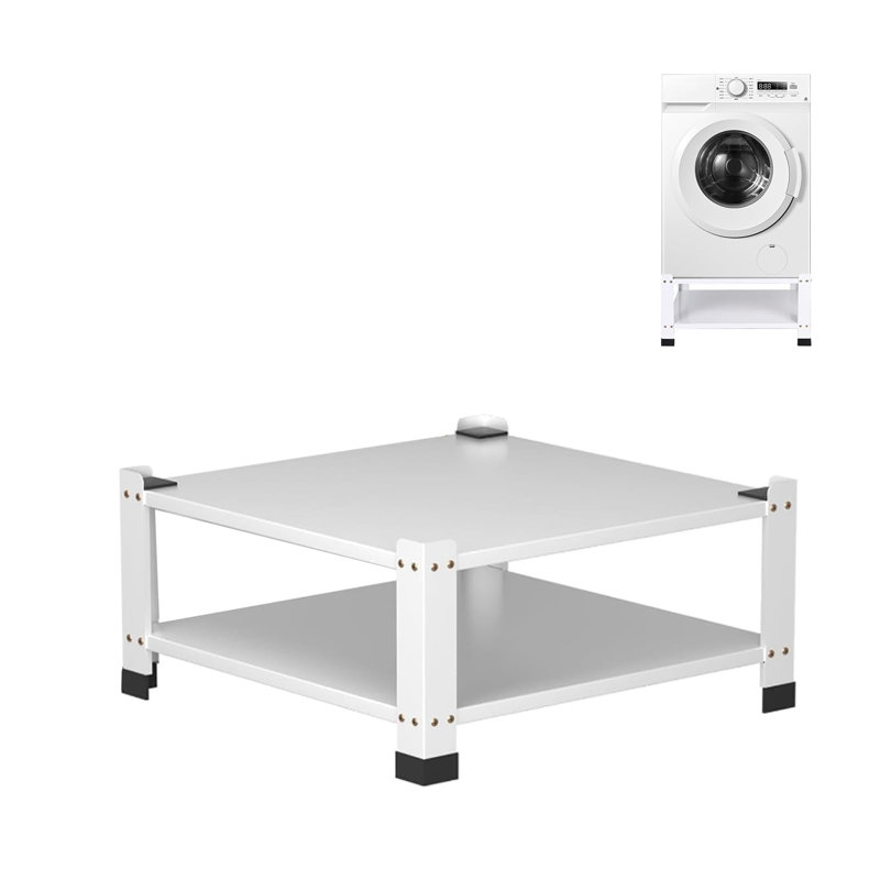 Heavy Duty Washer Dryer Pedestal with Storage Shelf, 28.3x28.3x14 in Steel Stand, 800lbs Anti-Vibration Base, White, Set of 1