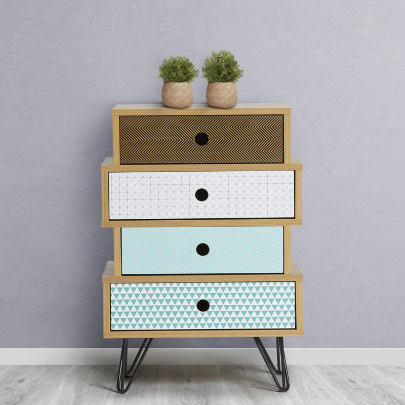 Jenifer 40cm W Metal Bedside Table
