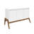 Gales 49" Mid-Century Modern Solid Wood Sideboard with 4 Shelves in White-450019574
