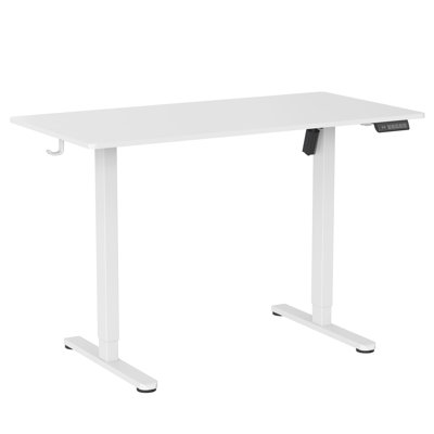 47.25” W Electric Standing Desk, Height Adjustable Sit-to-Stand Desk with 3 Memory Presets and Dual Accessory Hooks