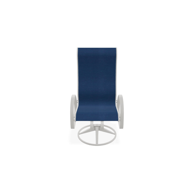 Aruba 1 Outdoor Dining Armchair, Textured Snow, Cobalt 35D Sunbrella®