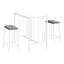 Moderne, hauteur comptoir, 3 pièces, 36 po rectangulaire, support en stratifié blanc, métal, cuisine
