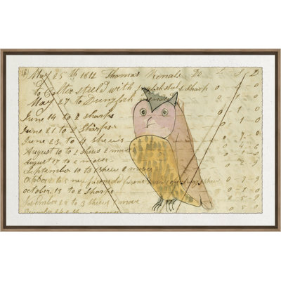 Owl - Mennonite Ledger Drawing Giclee Print