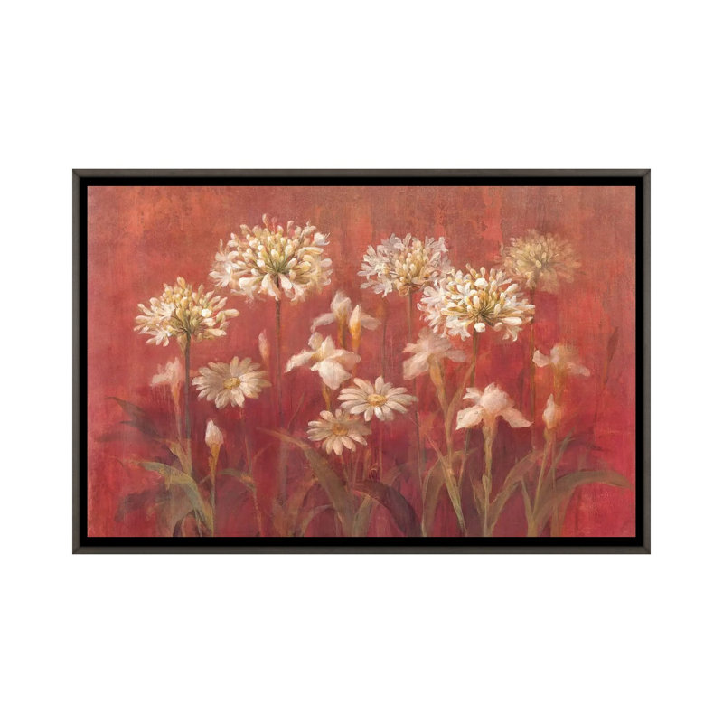 Coastal Hydrangea par Danhui Nai - reproduction d'art, H 26 po x l 40 po x P 1,5 po, Toile encadrée de bois rustique foncé