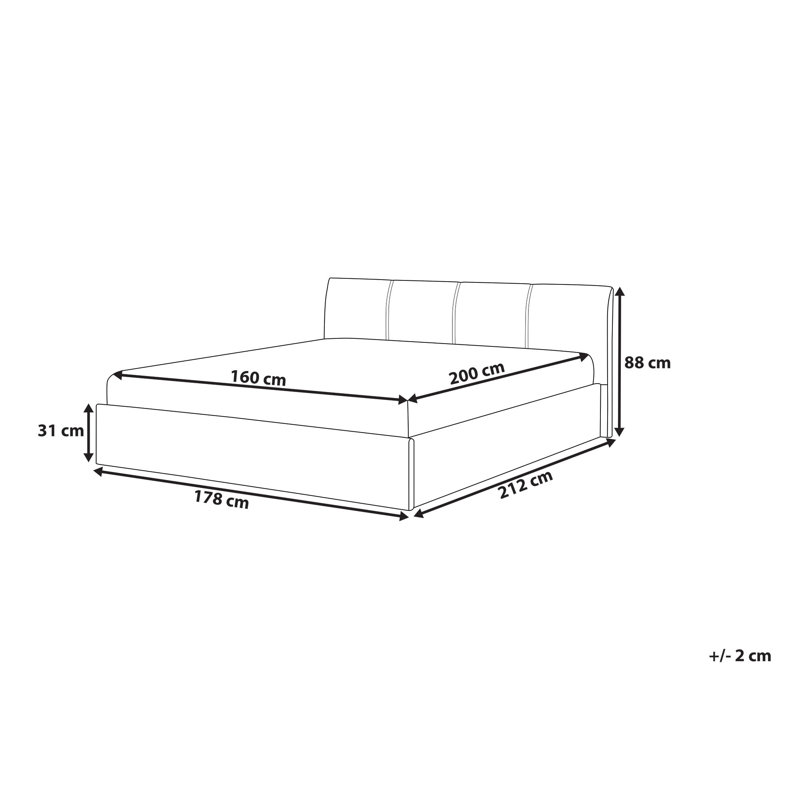 Freeborn Upholstered Ottoman Storage Bed, Beige, European Kingsize (160 x 200cm)