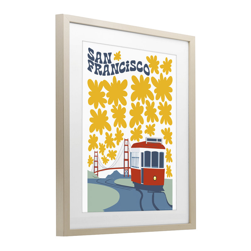 San Francisco, H 21 po x l 17 po, Cadre de récolte en pin