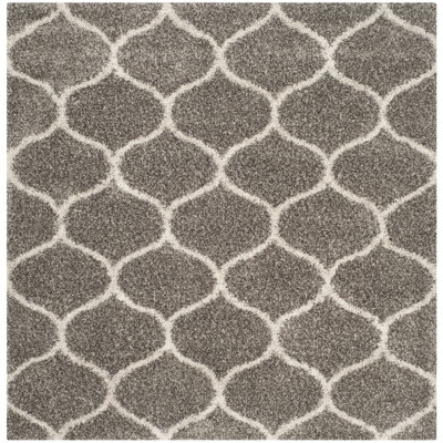 Tapis gris et ivoire à motif géométrique Darrold