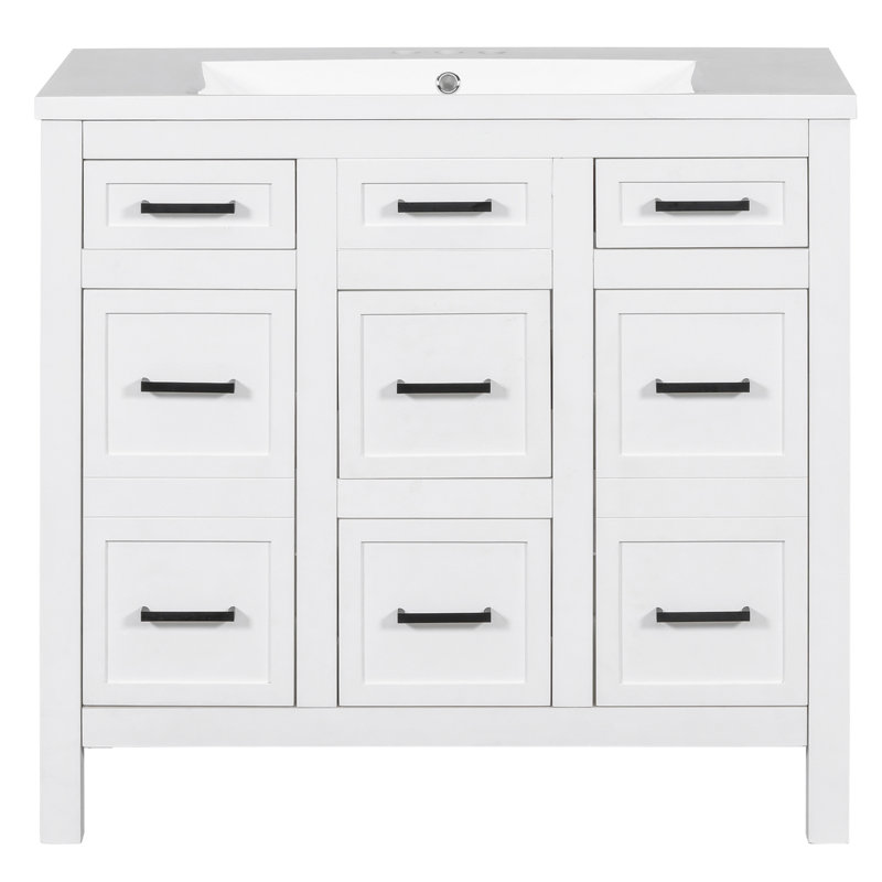 Meuble-lavabo simple 18,09 po avec plateau en résine Gratianne