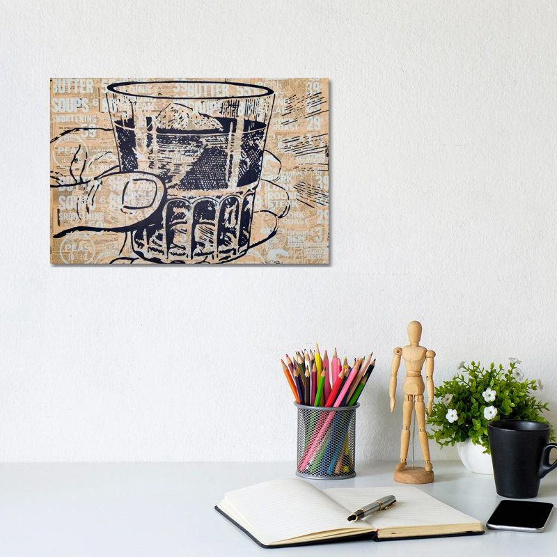 Sippin 1 Piece Wall Art on Canvas, 20.32 cm H x 30.48 cm W, Wrapped Canvas