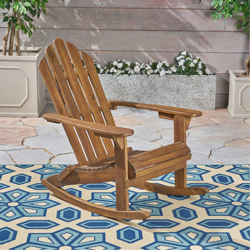Patio Hollywood Adirondack Rocking Chair, Dark Brown