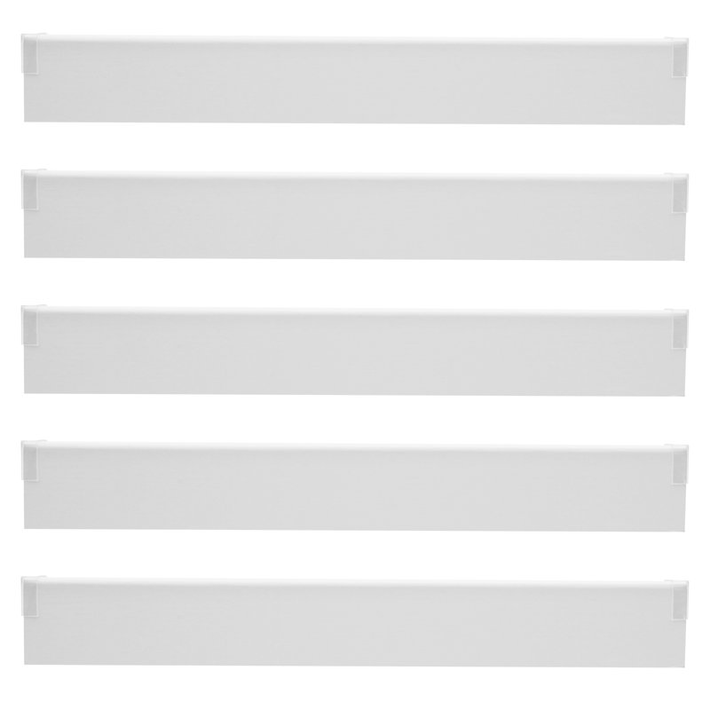 Set Of 5 Wall-Mounted Foamed PVC Wire Rack Covers Rectangular Pantry Shelves Covers For Bathroom Kitchen, White