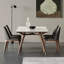 Simple white wax wood table and chair combination-107254403-107254411