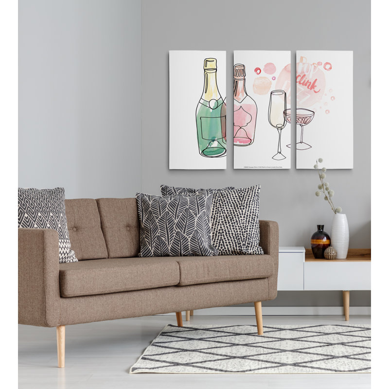 Impression sur toile, "champagne vœux i" par excellence, H 40 po x l 60 po x P 1,5 po