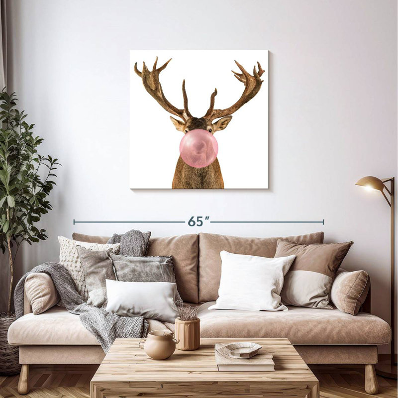 Brampt Bubble Gum Reindeer, 36" H x 36" W
