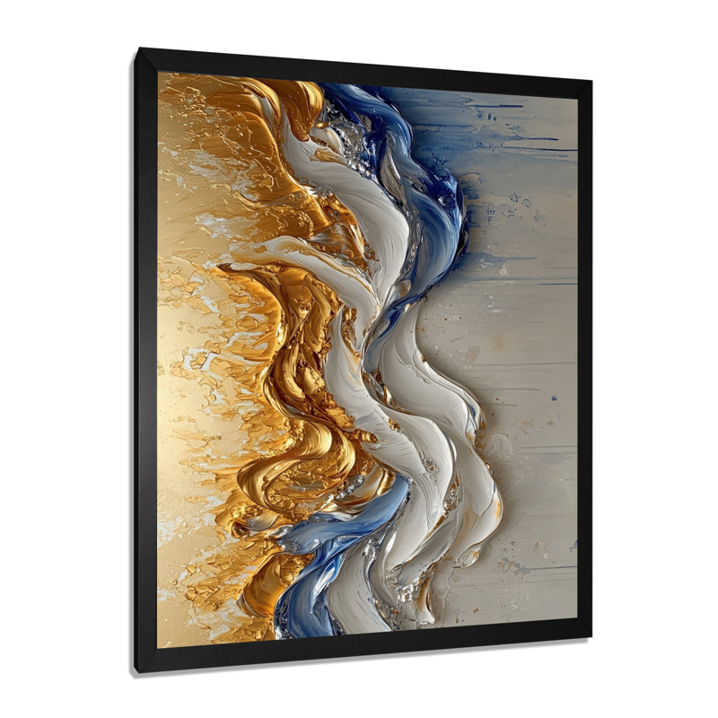 Queenborough - Abstract Canvas Art Print, Noir, H 20 po x l 12 po, Picture Framed