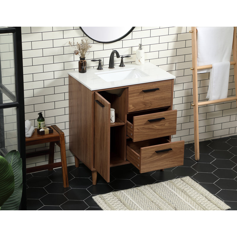 Ensemble de meuble-lavabo simple 30 po Baldwin, Noyer brun