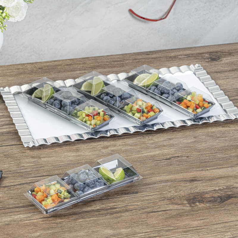 Restaurantware-LIDS ONLY: 100 Plastic 7" Lids For Terzetto Plates - Plates Sold Separately, Snug Fit, Clear Plastic 3 Compartment Lid, Secure Fit