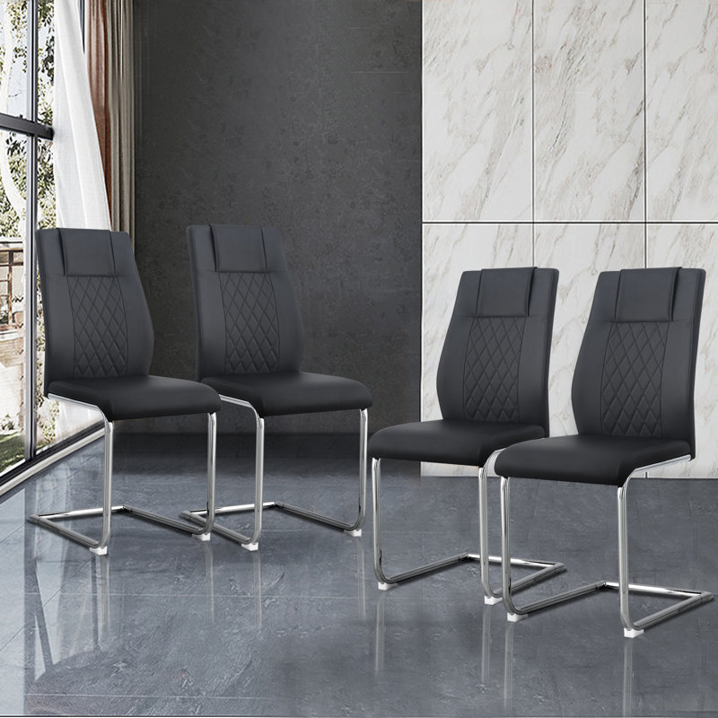 Chaises de salle à manger Kimil, Noir, Argent, Set of 4