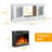 58" Glass Door Tv Stand (Fits Up To 65" Tv, White) - 23" Electric Fireplace + Closed Storage, Modern Living Room Entertainment Center