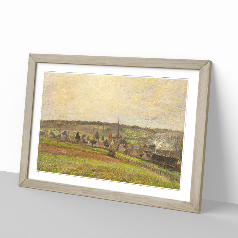 French Countryside by Camille Pissarro - Picture Frame Painting, Oak Framed, 27cm H x 36cm W x 2cm D