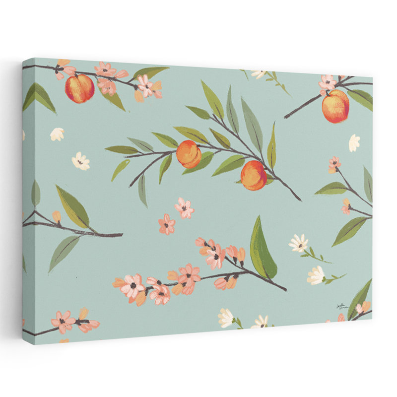 «Sweet Life Step 01 - Blossoms Blue Brown Buds Art», H 16 po x l 24 po