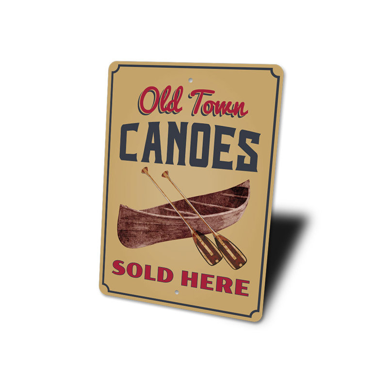 Plaque en aluminium Old Town Canoes, H 18 po x l 12 po x P 0,06 po