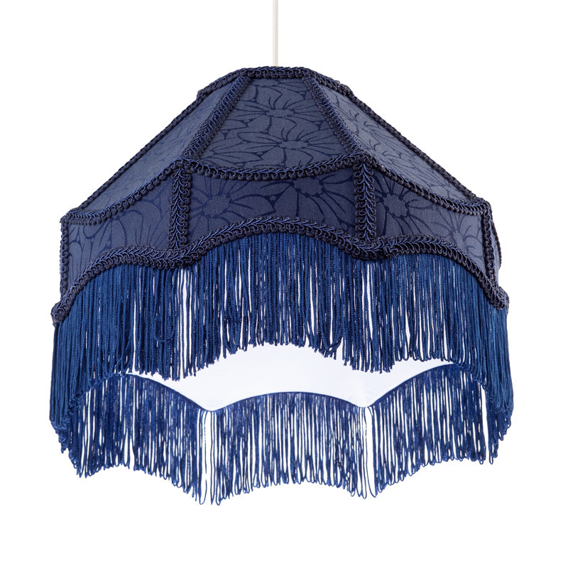19cm H Fabric Empire Lamp Shade ( No Direct Attachment Method ) in Blue