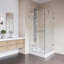 Monteray 32" W x 32" D x 79" H Hinged Frameless Shower Enclosure with 3/8  Clear Glass&Base-28304952