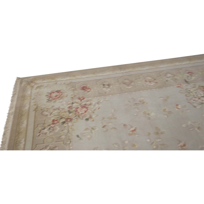 Hand Knotted Area Rug in Beige