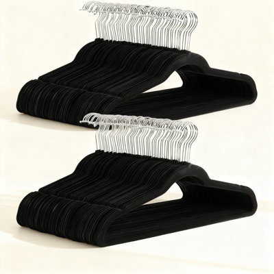 Slim Velvet Non-Slip Suit Hangers With Metal Core, Space-Saving Design For Shirts, Blazers, And Slacks, Eco-Friendly Recycled PET Material