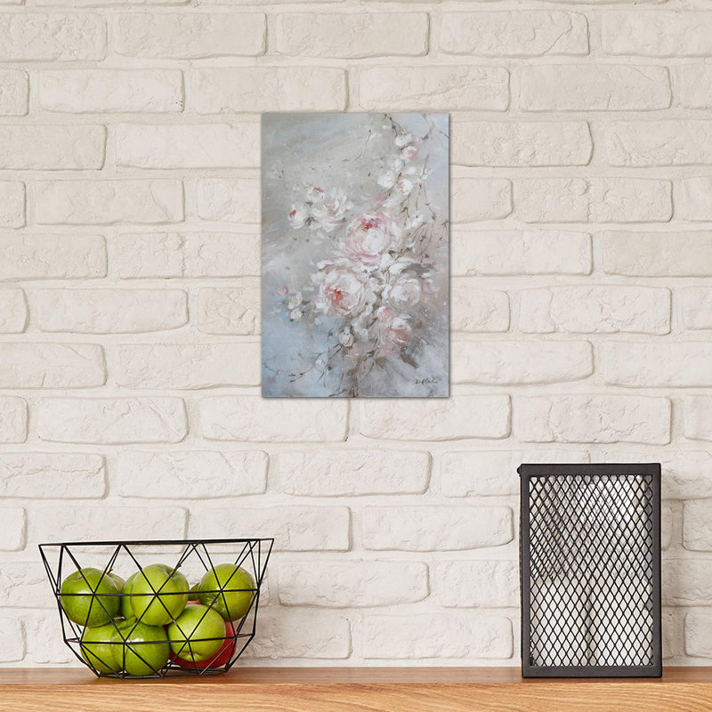 Blush Rose by Debi Coules - Painting on Canvas, 66.04 cm H x 45.72 cm W x 1.91 cm D, No Frame