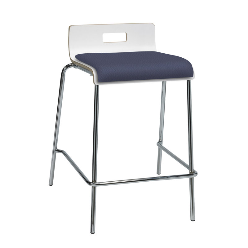 Jive Stool, White Back, Grape Vinyl, Counter Stool (25” Seat Height)