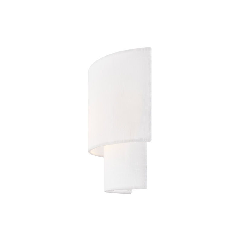 Textile - ADA Wall Sconce - Linen Fabric Shade, White, 10" H x 14" W