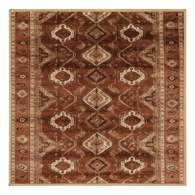 Machine Washable Persian Brown Area Rug