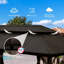 Pavillon de jardin extérieur 14 pi x 22 pi, brun. Auvent double en acier galvanisé et cadre en aluminium. Système de gouttière. Rideau pour l'intimité Pavillon de jardin brun avec fonction de protection - 14 x 22 pi, cadre, toit