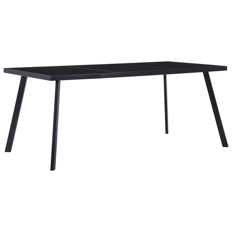 Granville Metal Base Dining Table, Black, 70cm H x 160cm L x 80cm W