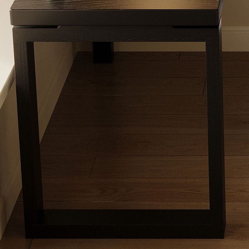 + Black L-Shaped Solid Wood desk, 29.53" H x 70.87" W x 55.12" D, Left Hand Return