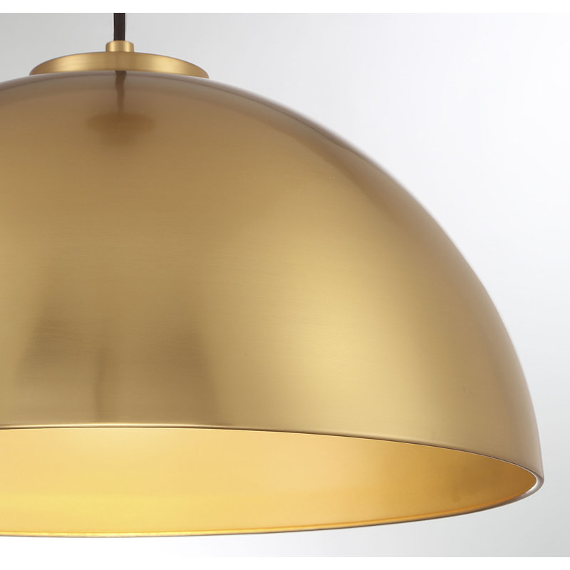Luminaire suspendu 1 lumière Darrah en laiton naturel, Laiton naturel