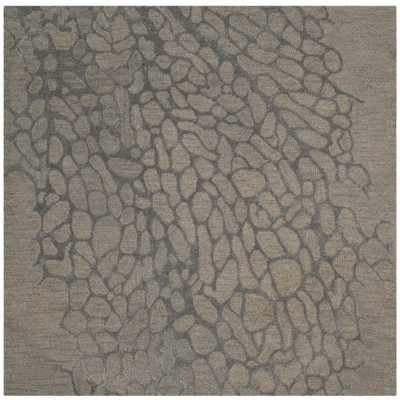 Blossom Hand Hooked Wool, Viscose Abstract Rug