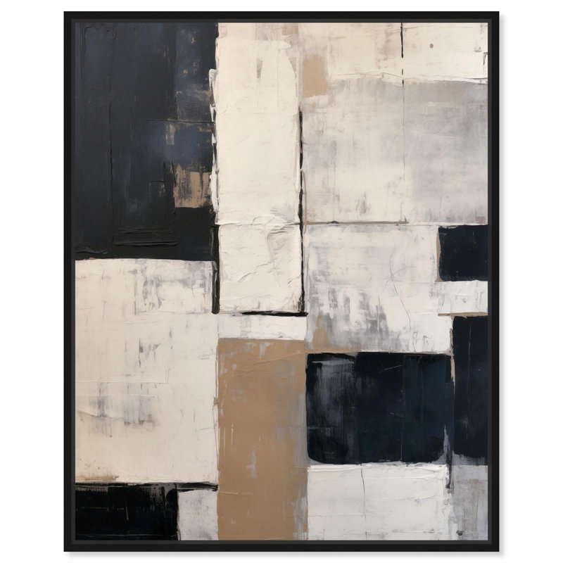 «Nocturne Essence II», toile moderne par Art Remedy, H 21 po x l 17 po, Cadre flottant noir