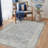 Bremerton Vintage Washable Blue Area Rug With Non-Slip Backing-854587708-849096775