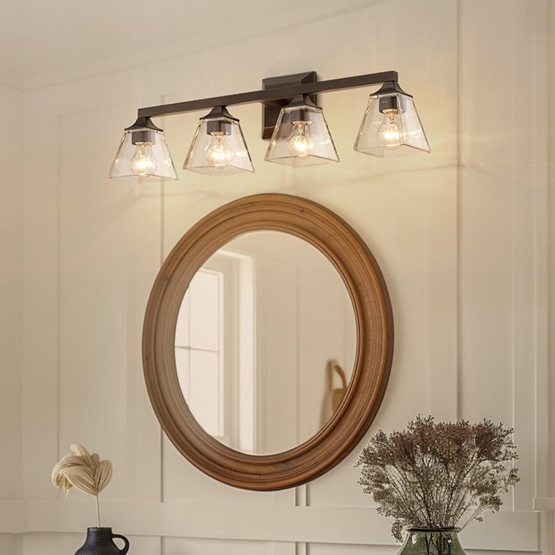 Éclairage pour meuble-lavabo à 4 lumières à intensité variable Larocca, Bronze huilé