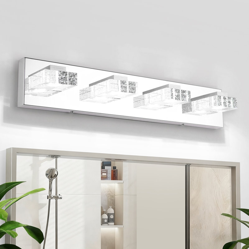 Éclairage de meuble-lavabo à DEL à intensité variable réglable 5CCT avec finition chromée, 4