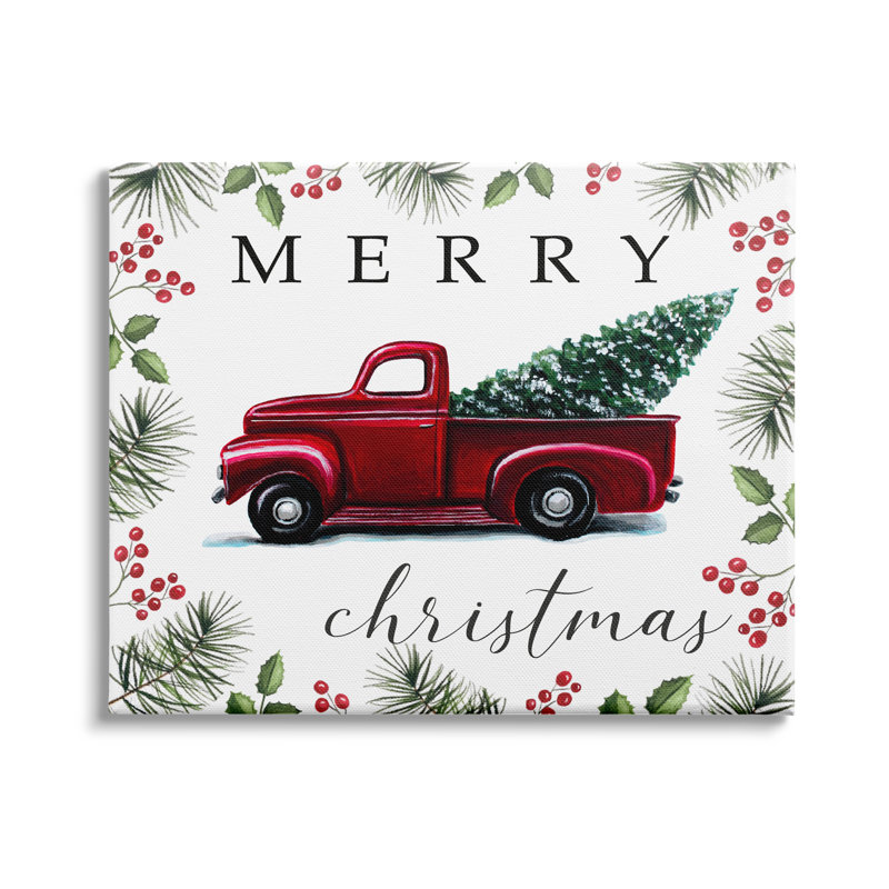 Merry Christmas Traditional, H 36 po x l 48 po, Toile tendue